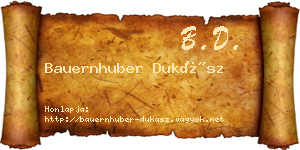 Bauernhuber Dukász névjegykártya
